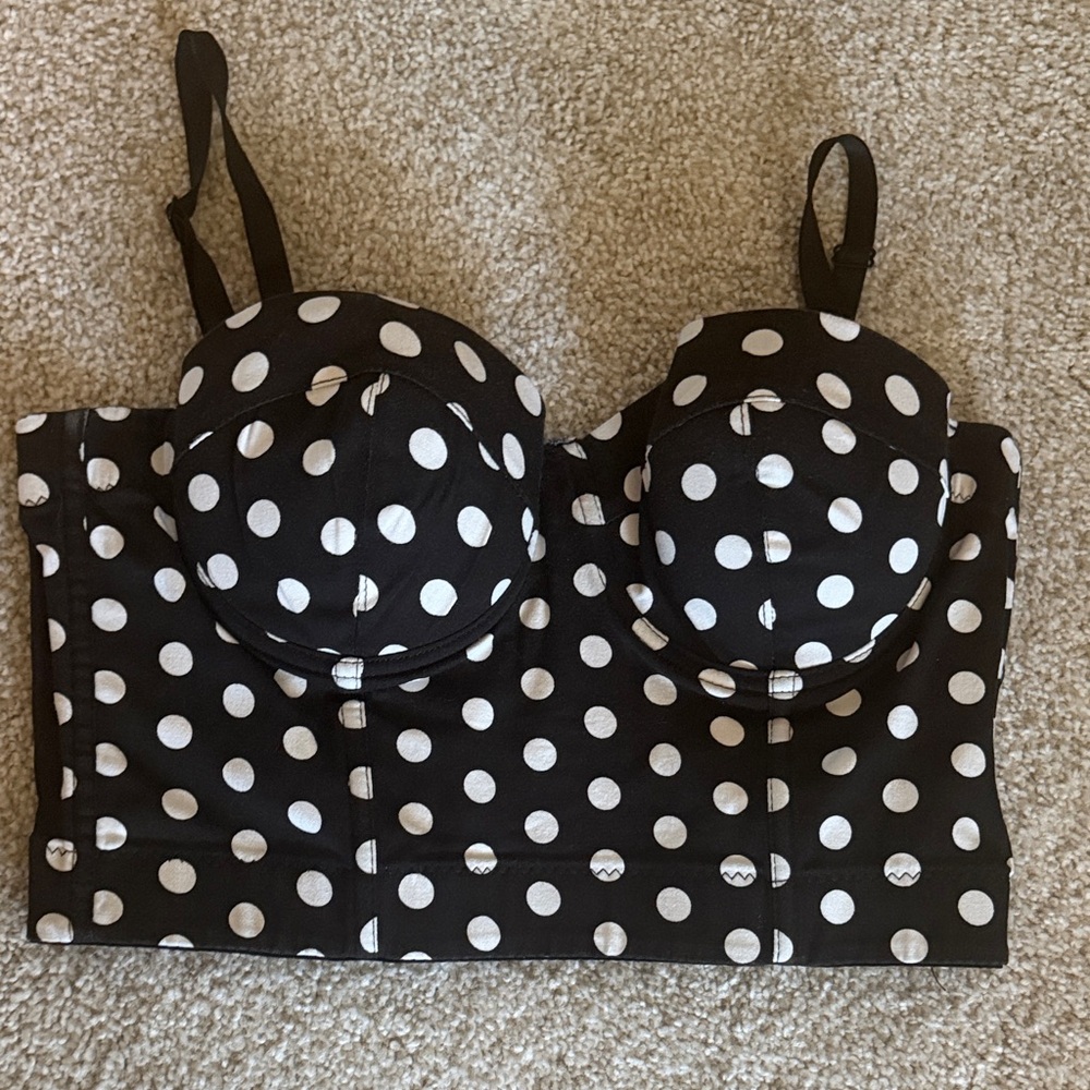 Polka Dot Bustier Top